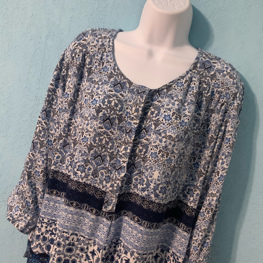 Nine West Blue Blouse - Picture 2 of 10
